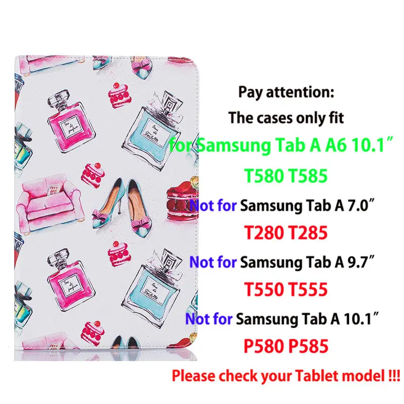 Модный чехол с рисунком для samsung Galaxy Tab A, A6, 10,1,, T580, T585, T580N, чехол, подставка для планшета, кожаный чехол+ стилус+ пленка - Цвет: L009