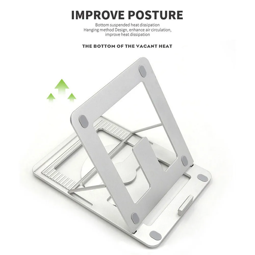 10 Gears Adjustable Aluminum Laptop Stand Holder Suporte For Macbook Air Pro 13.3 15.4 Cooling Office Desk Dock Riser Stand Tray 10 Gears Adjustable Aluminum Laptop Stand Holder Suporte For Macbook Air Pro 13.3 15.4 Cooling Office Desk Dock Riser Stand Tray