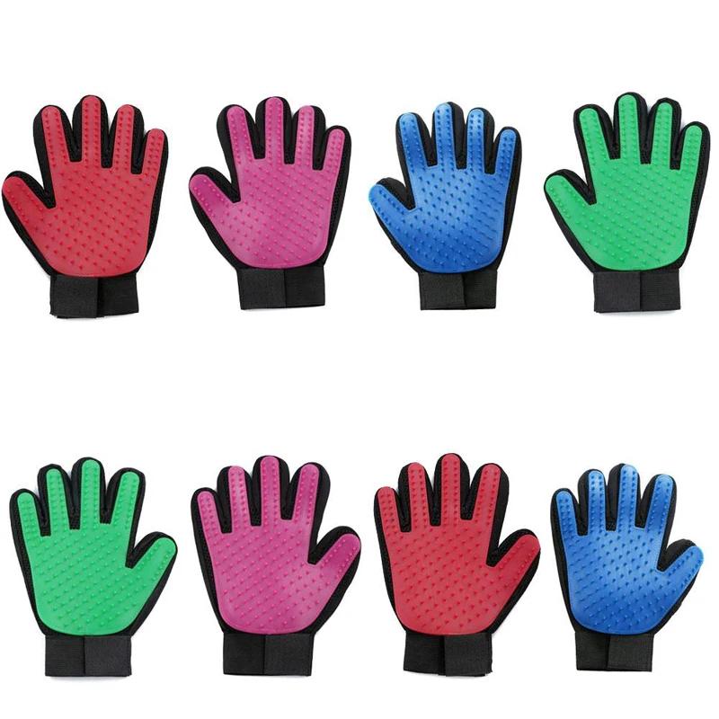 Pet Grooming Gloves Pet Hair Remover Gloves Dog Cat Hair Cleaning Gloves Silicone Pet Hair Removal Massage Supplies for Long Short Cat