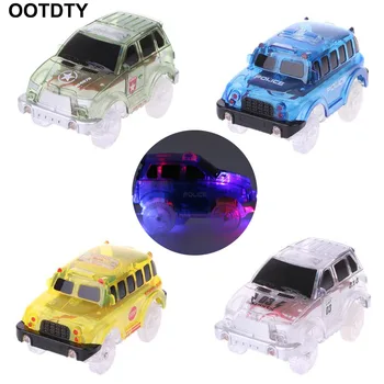 

New 5 Lights Magic Tracks Car LED Car Toys Cars Race Track School Bus Sport Car