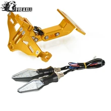 Motorcycle License Plate Bracket Holder With LED Light Universal For Benelli plate Holder BN300 BN302 BN600 BN TNT 300 600 GROM Motorcycle License Plate Bracket Holder With LED Light Universal For Benelli plate Holder BN300 BN302 BN600 BN TNT 300 600 GROM
