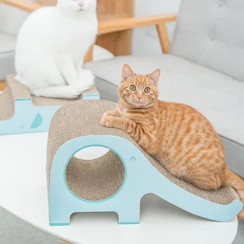 

New Elephant Shape Cat Kitten Scratch Board Pad Soft Bed Mat Claws Care Toys Corrugated Scratcher Cat Training Toy