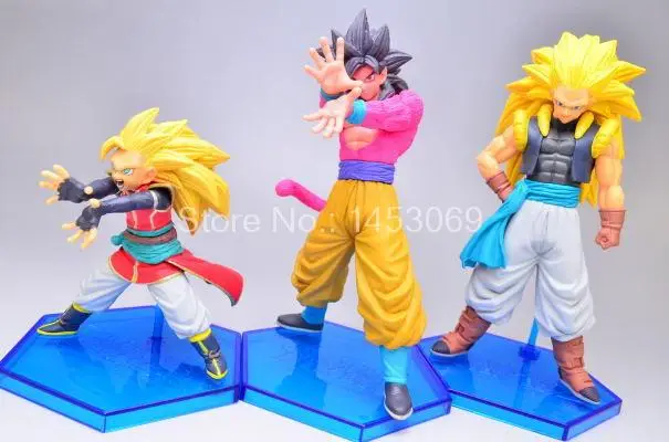 

Anime Dragon Ball Z Super Saiyan Sun Goku PVC Action Figure Collectible Model Toy 3pcs/set