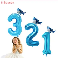 8-Season 2pcs 40inch Baby Shark Birthday Party Balloons  1st Birthday Party Baby Shark Theme Sea Animals Sharknado Balloons