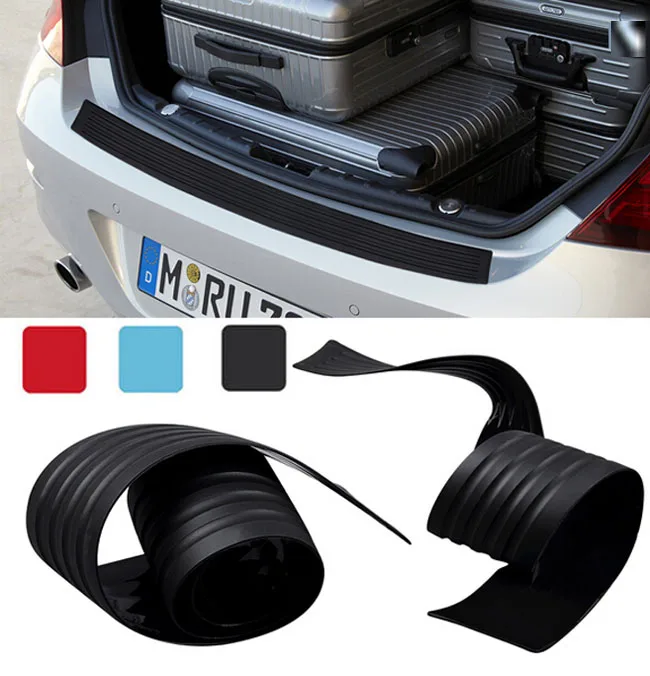 Auto Car Rear Bumper Sill Protector Plate Rubber Cover Guard Back Door