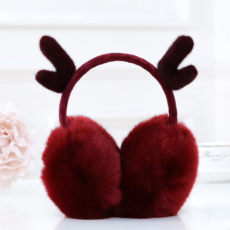 Lovely Reindeer Fur Winter Earmuffs Ear Christmas Warmers Winter