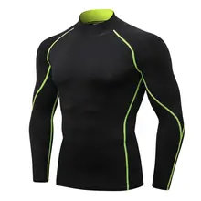 Мужские быстросохнущие футболки для бега с длинными рукавами, тренировочные Компрессионные спортивные футболки, дышащие для фитнеса и спортзала, рубашка Рашгард