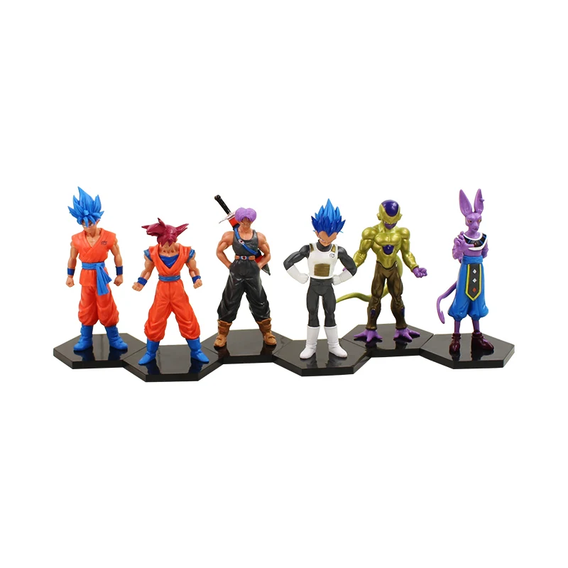 10-14 см 6 шт./лот Dragon Ball Z Super Saiyan Son Goku Vegeta Frieza Piccolo Cell Beerus ПВХ фигурка Модель Коллекция игрушек