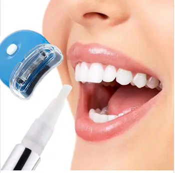 

10-MIN Care Oral Hygiene Dental Teeth Whitening Pen+LED Light Tooth Whitener Laser White Lamp Remove Teeth Stain Dental Bleach