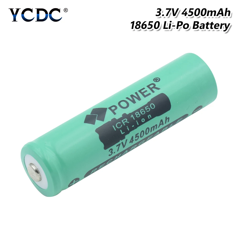 

1/2/4 Pcs New 3.7V 4500mAh ICR 18650 Lithium Li Ion Battery Rechargeable Button Top Torch Flashlight Replacement Batteries