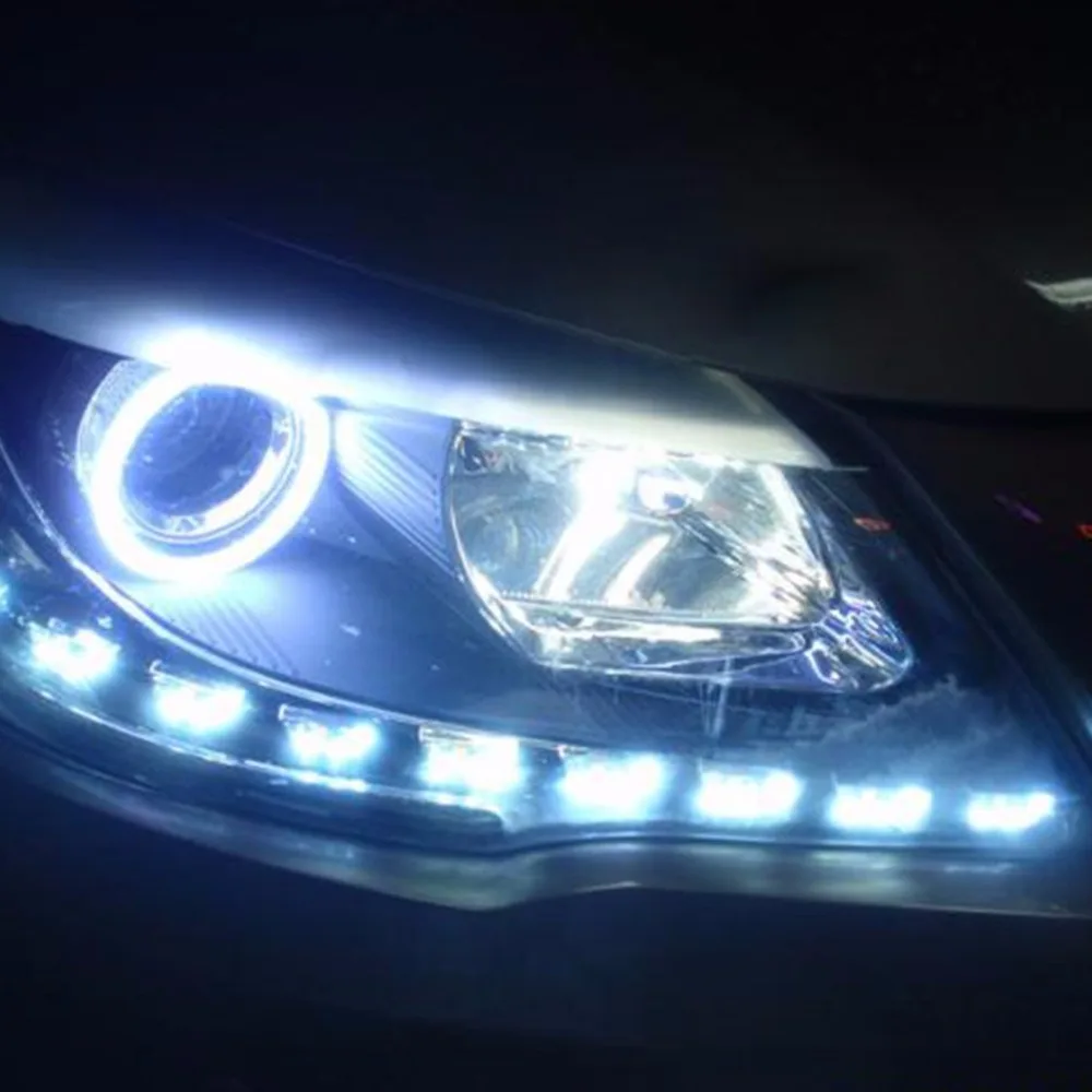 Raoping 2pcs Car DRL 9LED Flexible Silicone Daytime Running Light Kit Fog Lamp Day Driving Daylight Waterproof Super Bright Led