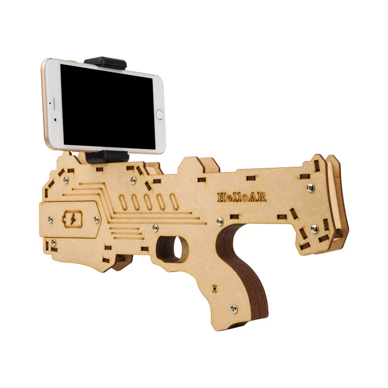 

2017 Bluetooth AR-Gun Newest style 3D VR Games Wooden Material Toy Portable AR Game Gun for Android iOS iPhone Phones