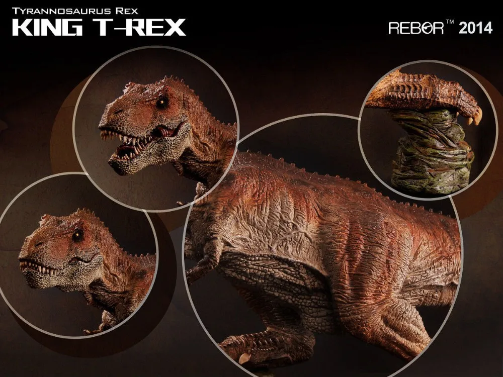 Ребор тираннозавр рекс король T-REX Окрашенные ПВХ 1/35 динозавр музейный класс модель