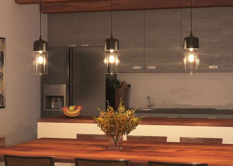 Nordic Modern loft hanging Glass Pendant Lamp Fixtures E27 E26 LED Pendant lights for Kitchen Restaurant Bar living room bedroom (4)