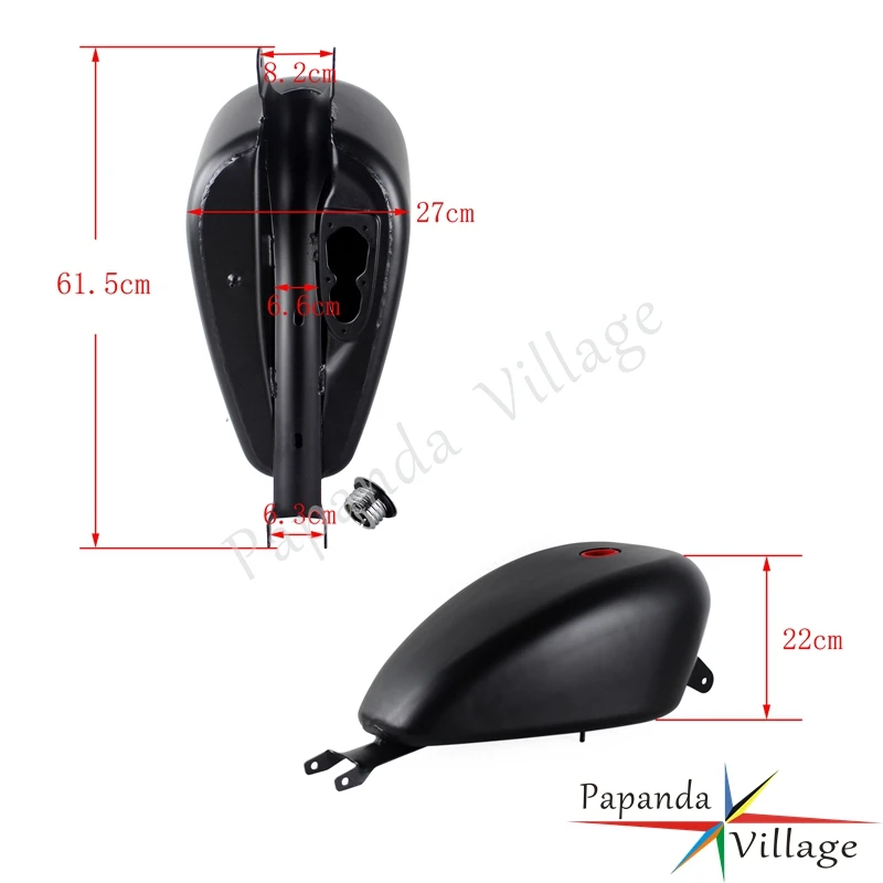 Черный мотоциклетный Бензобак Papanda 3 галлонов EFI топливный бак для Harley Davidson Sportster XL