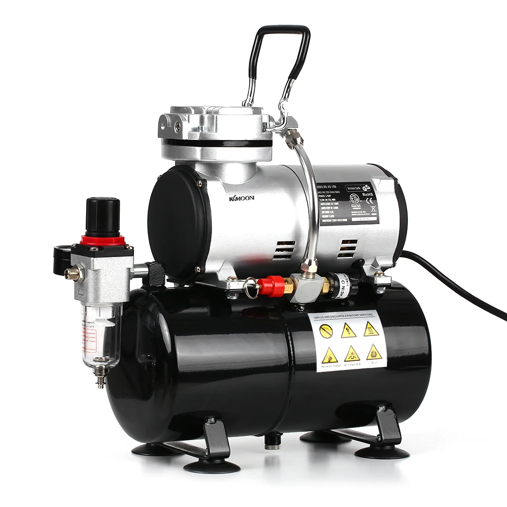 

KKmoon 1/6 Piston Airbrush Compressor Quiet High-pressure Pump Tattoo Manicure Spraying Air Compressor with Tank Tattoo Tool