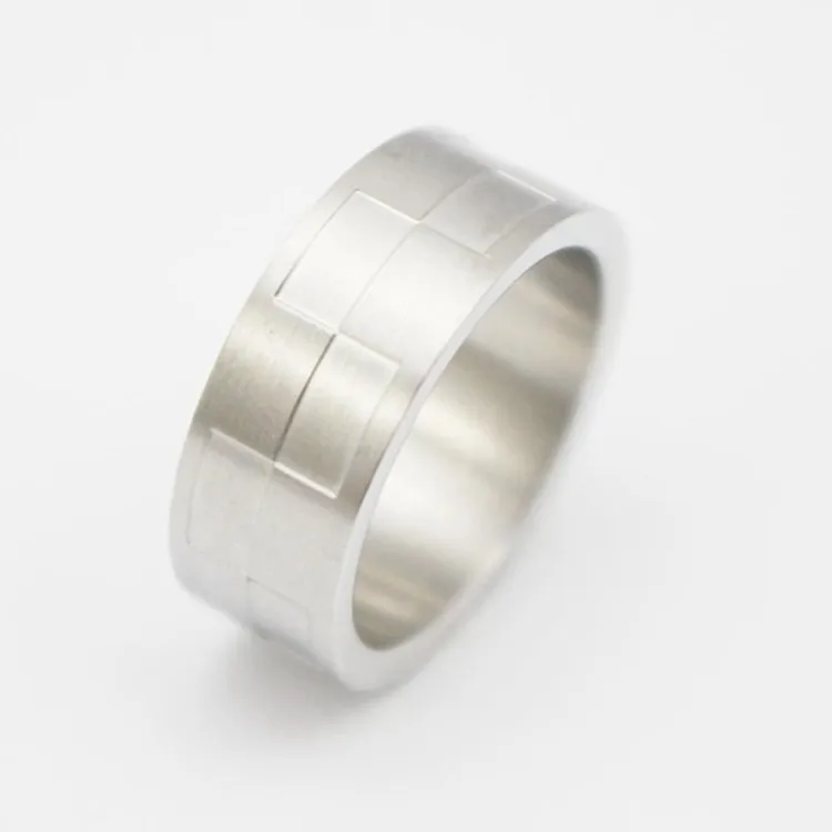 Широкие модные кольца на палец из нержавеющей стали в полоску серебряного цвета многослойный кольцо для женщин Размер 6 7 8 9 5 7,5