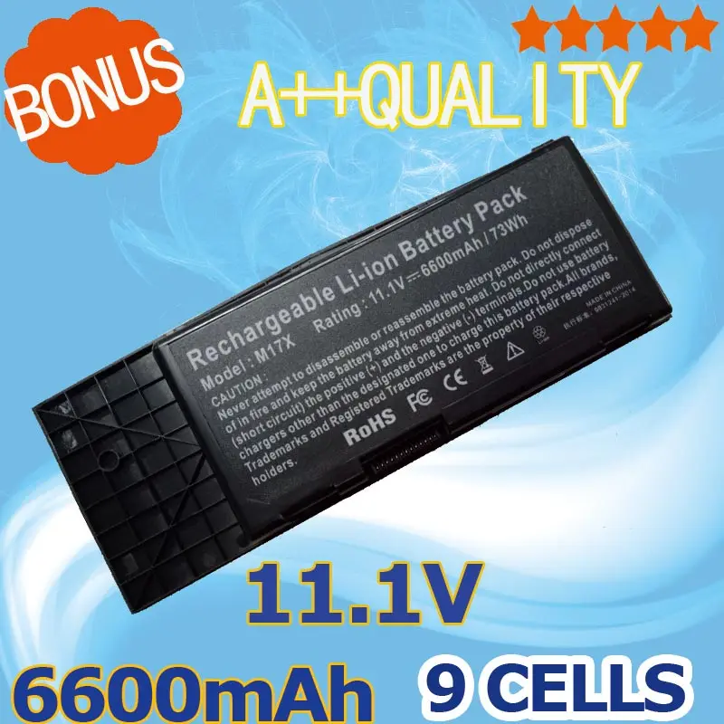 11.1v 6600mAh Laptop Battery for DELL BTYVOY1 7XC9N C0C5M For Alienware M17X R3 R4 MX 17xR3 MX