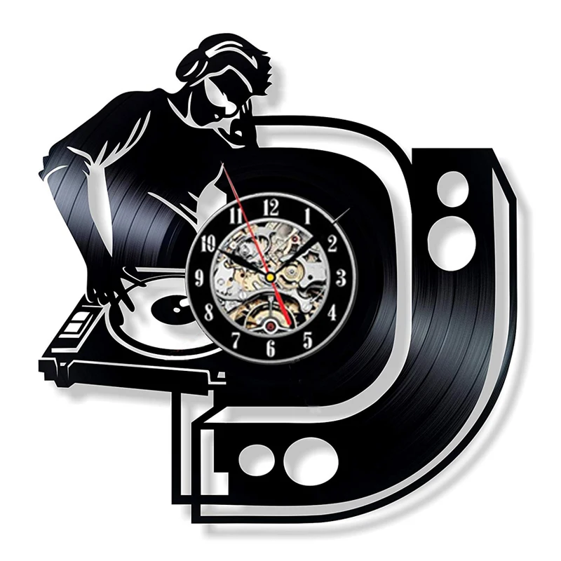 DJing виниловые настенные часы современный дизайн Музыкальная Тема DJ рок группа комбинация CD часы Висячие Настенные домашние декоративные