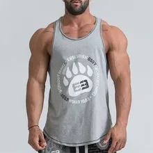 Для мужчин Бодибилдинг жилет тренажерные залы Фитнес хлопок майка Для мужчин бренд танка печать ладони Топ для отдыха свитер для мужчин майка