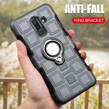 Luxury Armor Case For Samsung Galaxy J8 2018 Silicone Shockproof Phone Case Cover For Samsung J8 2018 J810 Ring Holder Back Case