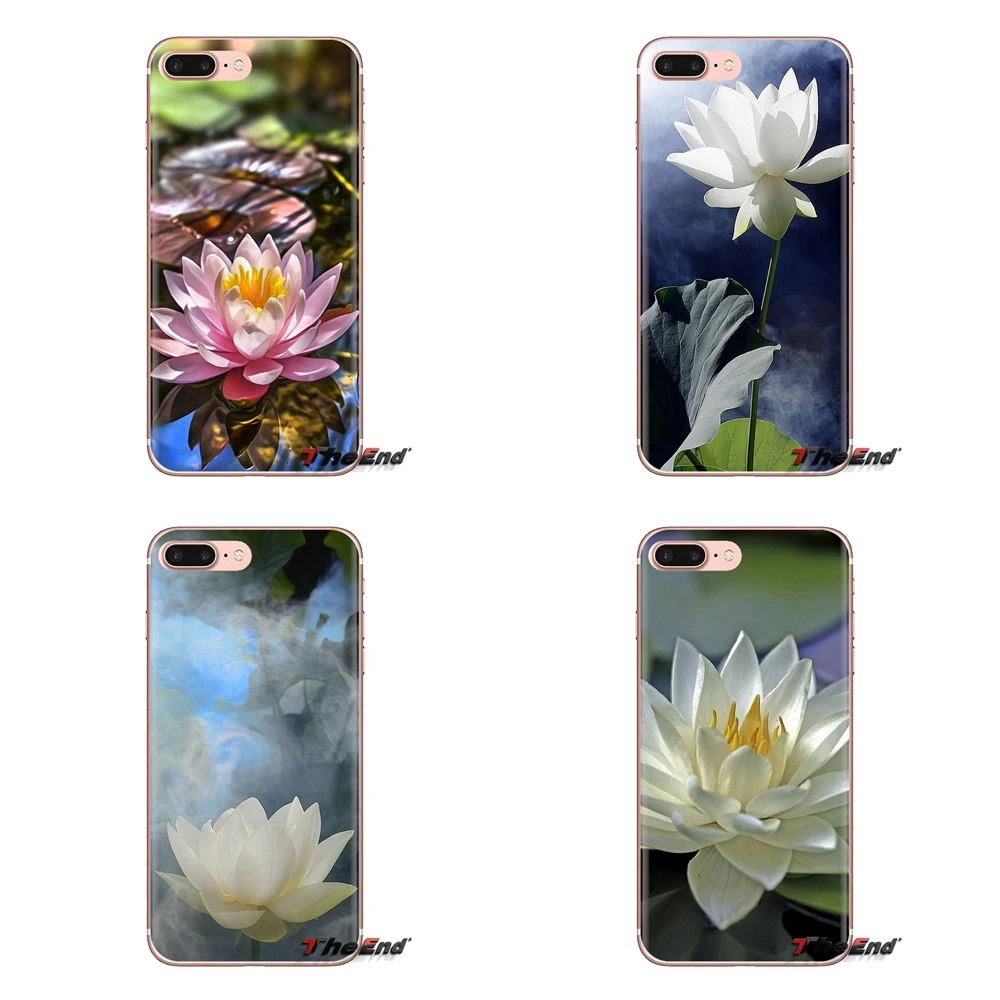 Pink White Red Lotus Flower For LG Spirit Motorola Moto X4 E4 E5 G5 G5S G6 Z Z2 Z3 G2 G3 C Play Plus Mini TPU Transparent Covers |