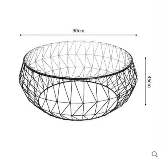 Современный Железный чайный столик в скандинавском стиле для маленькой семьи, чайный столик из закаленного стекла, Круглый Чайный Столик, креативная простота - Цвет: 1