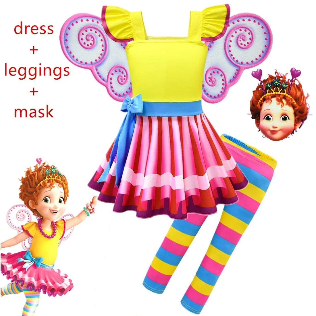 

Princess dress girls christmas dress new fancy nancy halloween party Toddler Girl Cosplay Costume Inspired Tutu Dress + Leggings