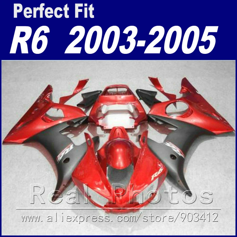 Абсолютно новые детали для мотоцикла YAMAHA R6 комплект обтекателей 2003 2004 2005 Красный