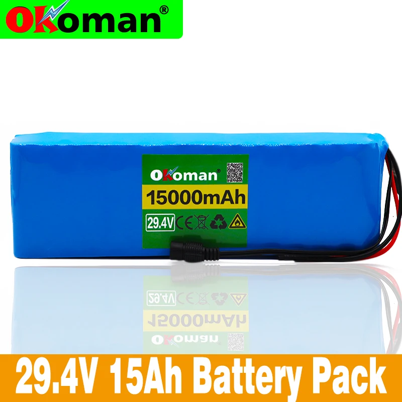 

Original 7S4P 24v li ion battery pack 29.4v 15Ah electric bicycle motor ebike scooter 18650 lithium rechargeable batteries 15A