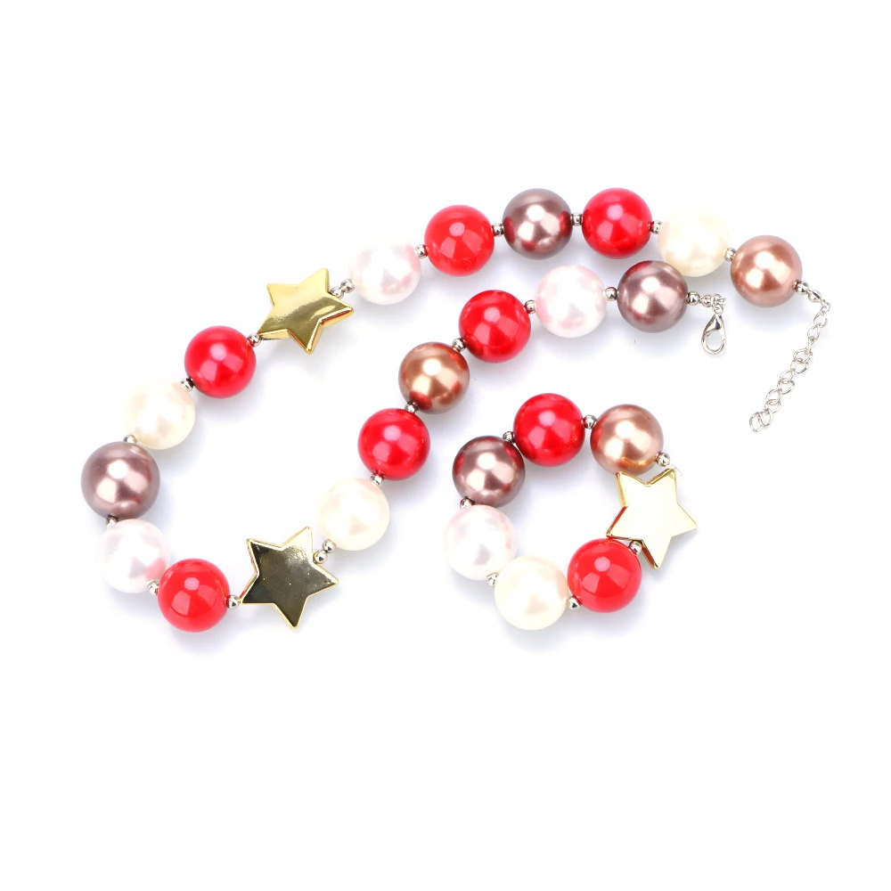 Christmas Holiday Chunky Bubblegum Necklace