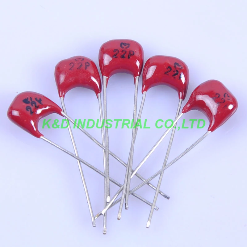 

10pcs 5mm Silver Voltage MICA Capacitor 22pF 500V Radial