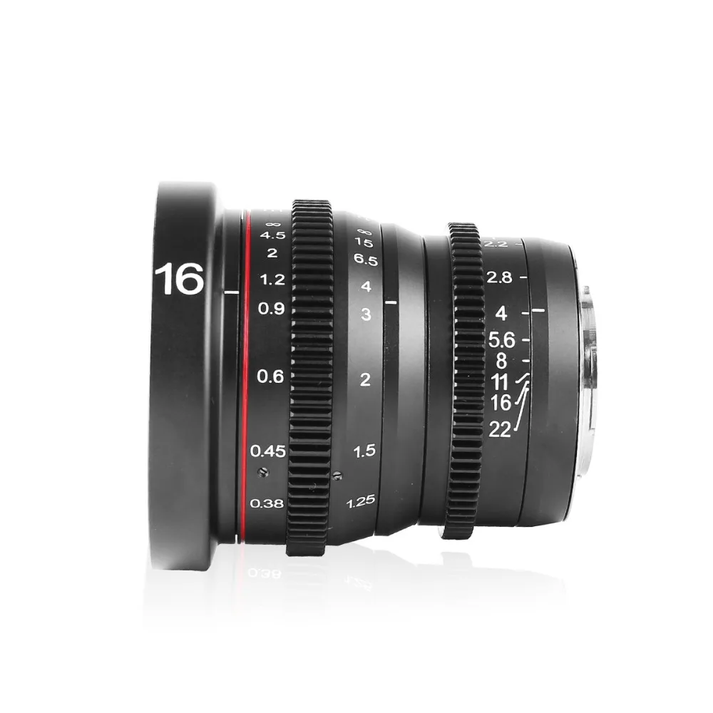 Meike MK 16 мм T2.2 ручная фокусировка асферическая портретная Cine объектив для Micro Four Thirds(MFT, M4/3) крепление Olympus Panasonic