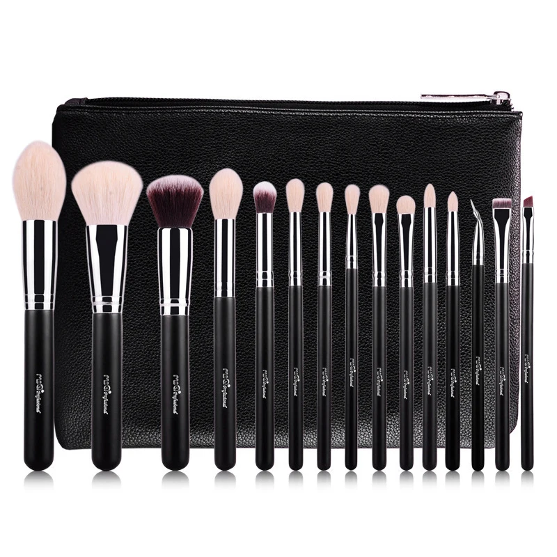 

MSQ Professional 14pcs/set Brush Set Rose Gold Double Ended Cosmetic MakeUp Brush Foundation Eye Beauty Tool PU Leather Cylinder