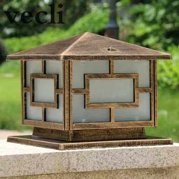 

Popular europe square pillar lamp outdoor retro waterproof column light garden balcony villa community corridor chapitar lamps