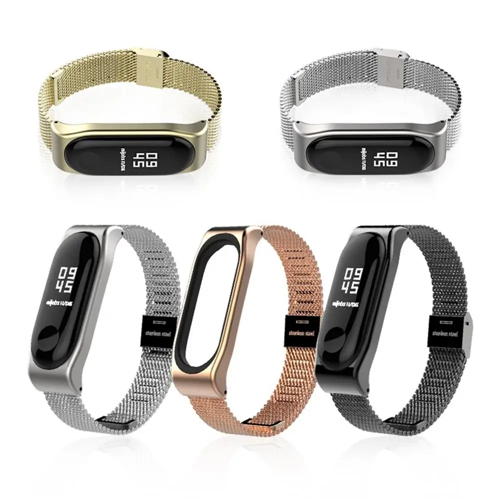 

Stainless Steel Mesh Bracelet Watch Band Magnetic Wrist Strap Smart Band Replacement For Xiaomi Mi band 3 Watch
