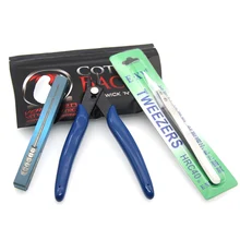3 IN 1 Vape Tool Kit Tool Kit Organic Cotton RTA RDA Building Coil Jig Wire Screwdriver Scissors Pliers Ceramic Tweezer