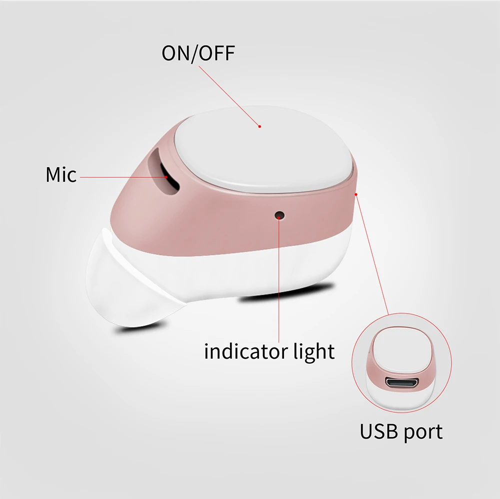Mini7 Bluetooth Headset Earphone Handsfree Voice Control Wireless Earphones Tiny Earbud Earpods with Microphone for Mobile Phone (8)
