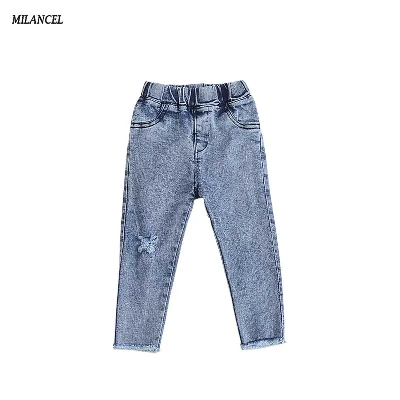 

MILANCEl 2019 Kids Clothes Solid Denim Pants Straight Boys Jeans Casual Jeans for Girls