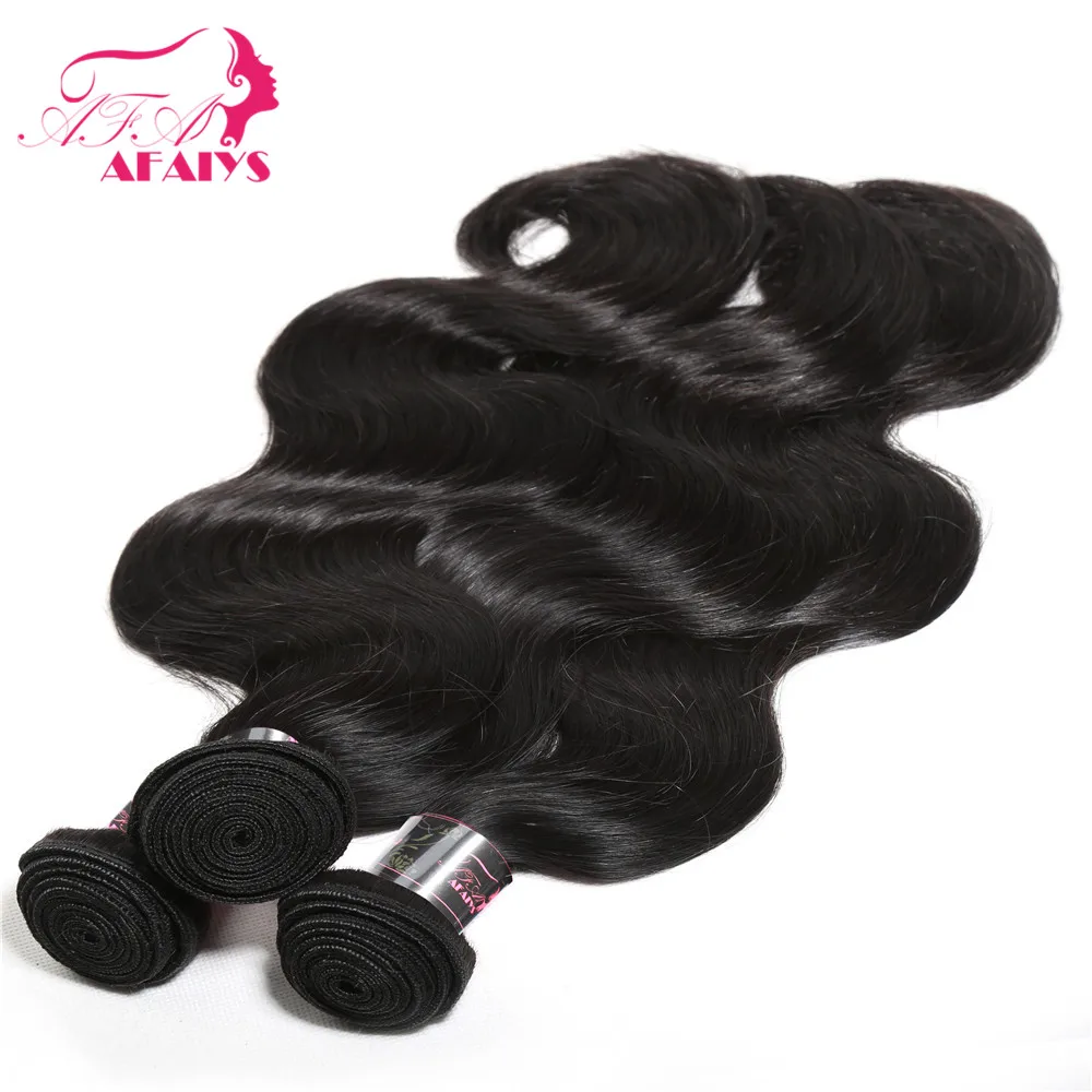 

AFAIYS Body Wave Bundles Human Hair 3pcs/lot Brazilian Remy Hair Natural Color Bundles Human Hair Weaves
