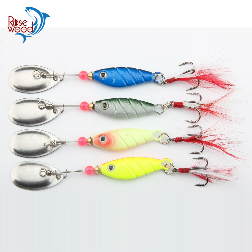

ROSEWOOD 10g 15g VIB Spoon Blade Metal Fishing Lure, Bream Bass Flathead Crank Bait Spinner Bait Isca Artificial Fishing Tackle