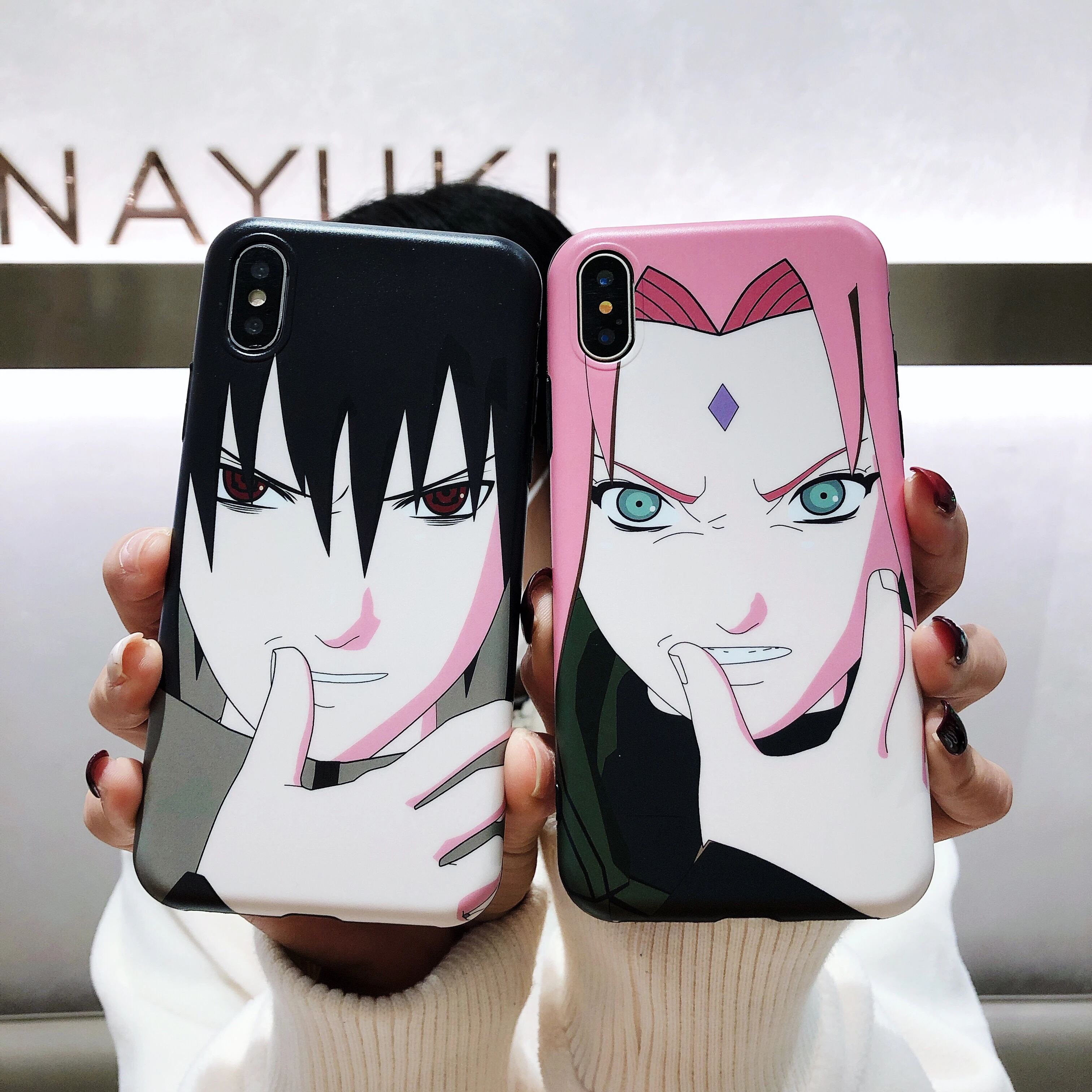 Наруто Саске Сакура Мультфильм Телефон Чехол милый для iPhone 6 6s 7 8 Plus X XS XR XSMax мягкий