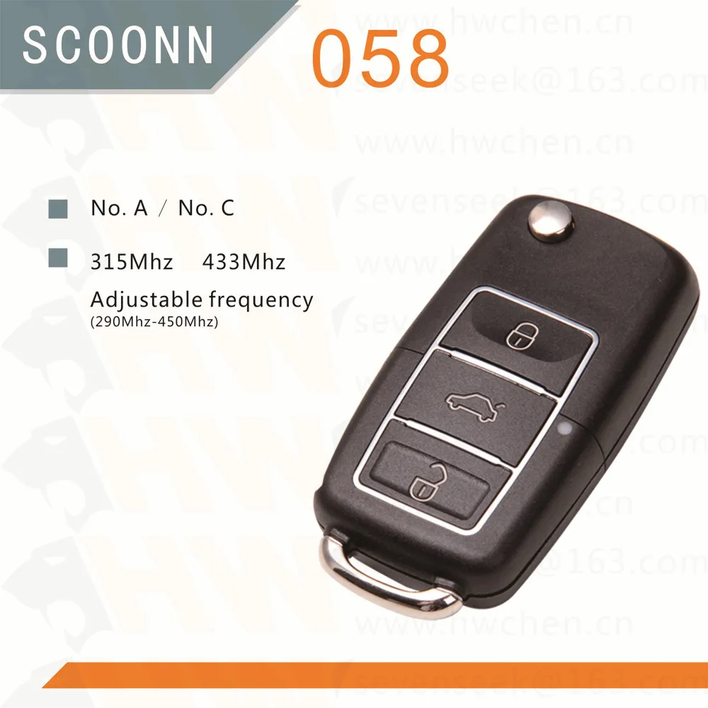 

free shipping V-W 3 buttons NO.A fixed code sub-remote for remote master 433 adjsutable RF Wireless remote control duplicator
