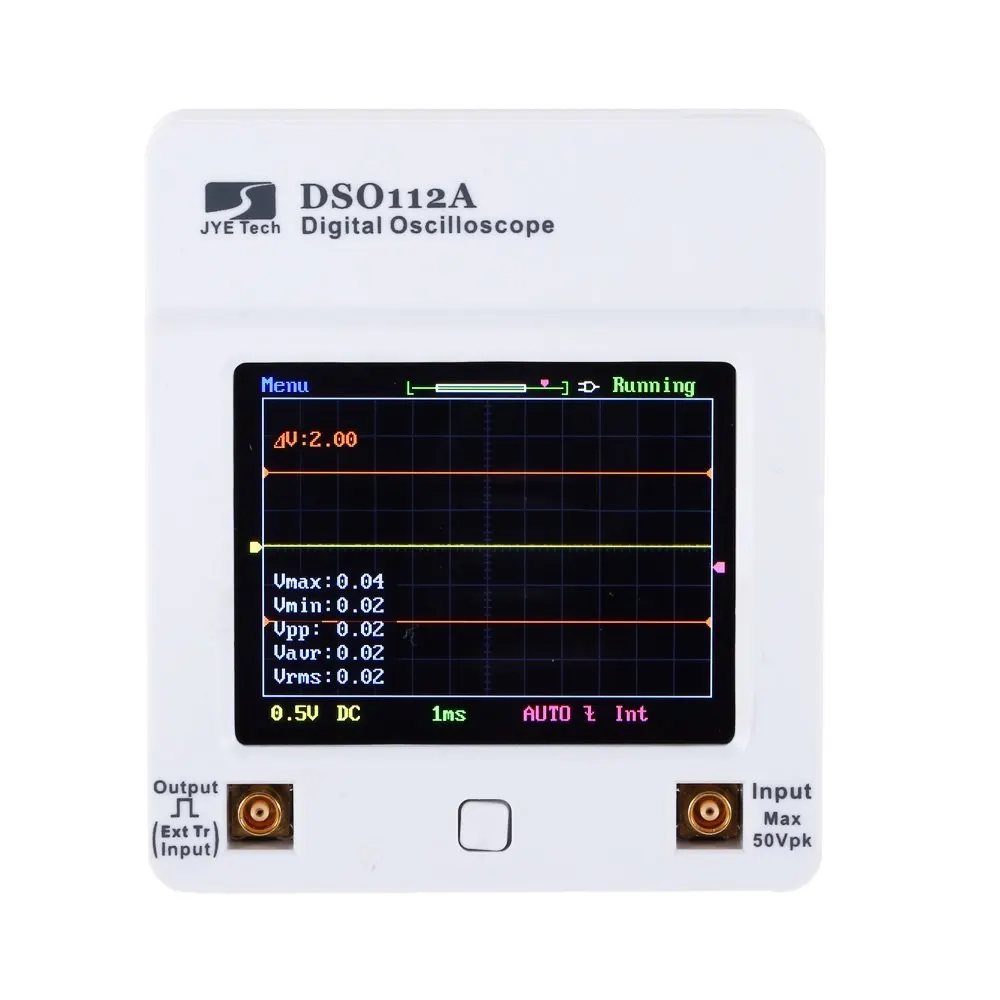 

DSO 112A TFT Mini Digital Oscilloscope Touch Screen Portable USB Oscilloscope Interface 2MHz 5Msps