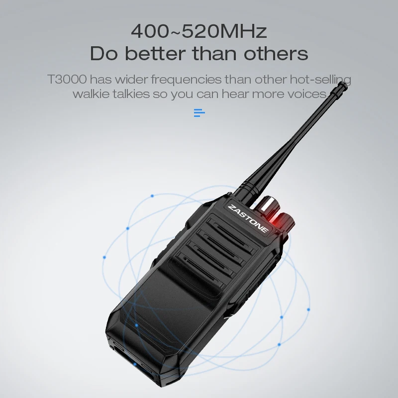 Zastone T3000 Walkie Talkie 6 Вт UHF 400-480 МГц большой радиус действия высокая мощность радио Охота радио коммуникатор портативный приемопередатчик