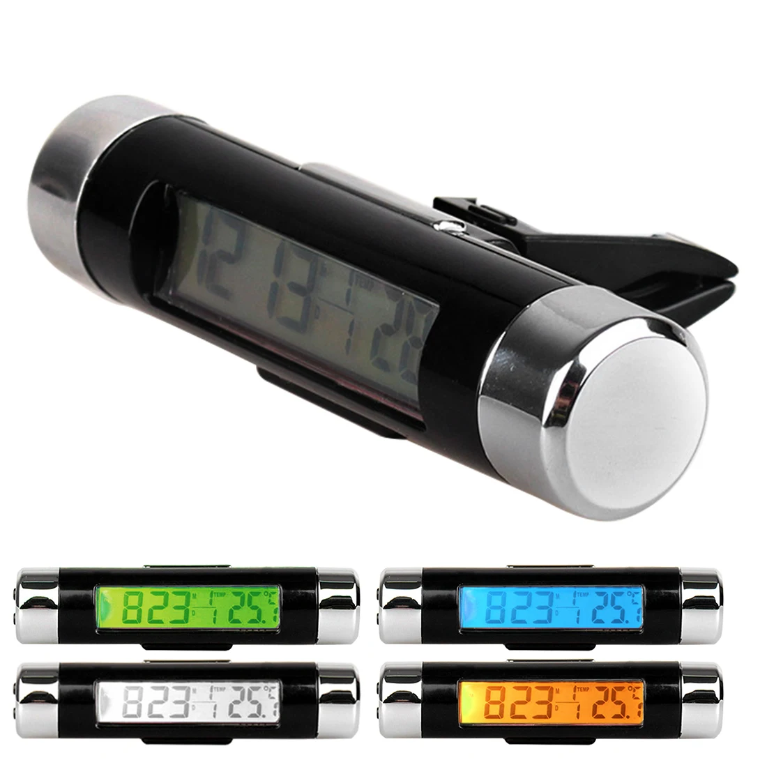 Auto Car Clock Thermometer Car Styling Mini Indoor Temperature Clock