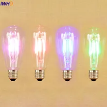 IWHD 5 цветов лампада Эдисон лампы 220V E27 ST64 3 Вт Bombillas Ретро Винтаж светильник лампа ампулы Decoratives