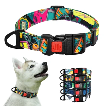 

Nylon Printed Dog Collar Adjustable Puppy Small Dogs Collar Pet Collars for Chihuahua French Bulldog Pet Products