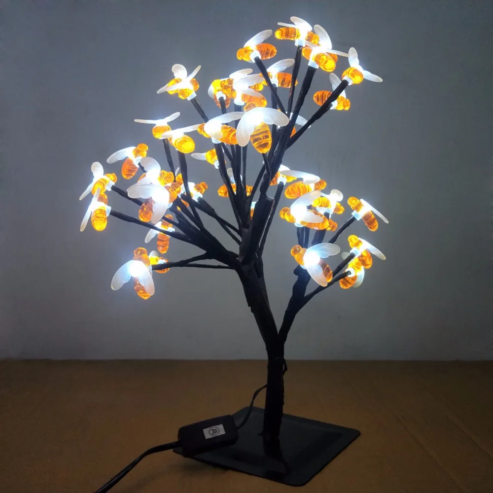 미니 luminarias 꿀벌 led 벚꽃 나무 야간 조명 요정 파티 웨딩 실내 홈 장식 휴일 조명LED 나이트 라이트