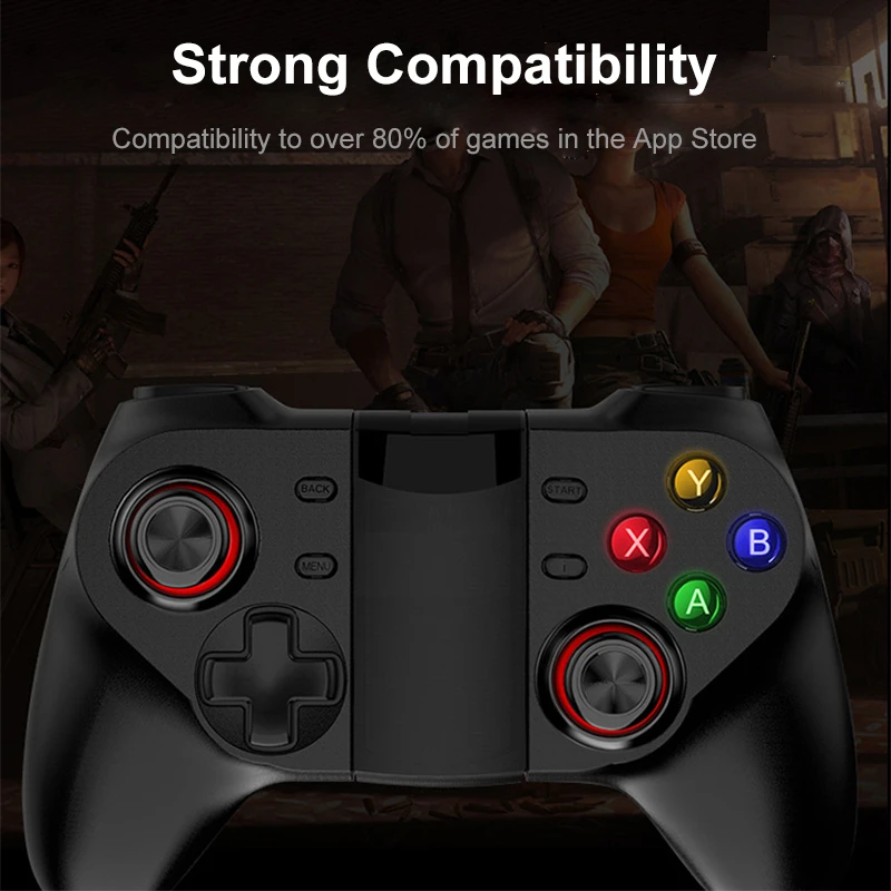 Sovawin PUBG Controller Mobile Controller For iPhone Gamepad Bluetooth Android Wireless Joystick Plug and Play with Phone Holder